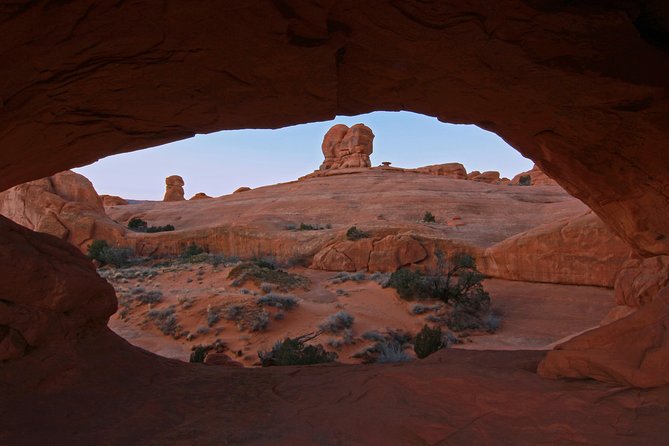 Arches National Park 4x4 Adventure from Moab - Utahraptor State Park: fossilized dinosaur tracks, up close
