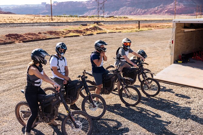 Electric Dirt Bike Tour- Explore Gemini Bridges and Sandstone Canyons, Moab - Switchbacks, sandstone canyons, and Goonie-Bird rock spire
