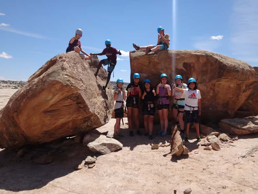 From Moab: Rock of Ages Moderate Rappelling Obstacle Course - Lunch, ice water, and keeping the day enjoyable (not just hard)